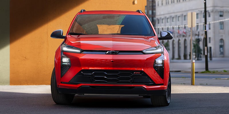Red Chevrolet Bolt parked outdoors